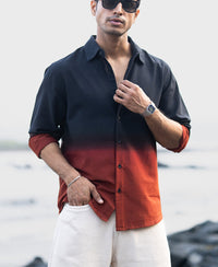 Black And Brown Ombre Shirt 100% Cotton