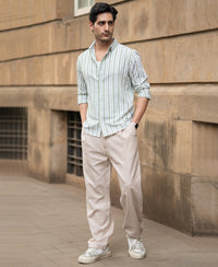 Mint Structured Stripe Shirt