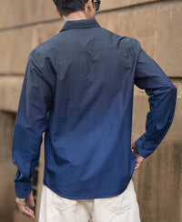 Dark Navy Ombre Print Shirt 100% Cotton