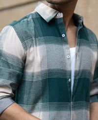 Green Lightweight Flannel Check Shirt