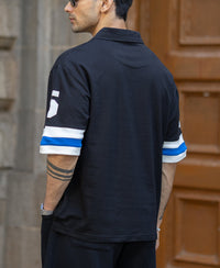 Black Contrast Applique T-Shirt 100% Cotton