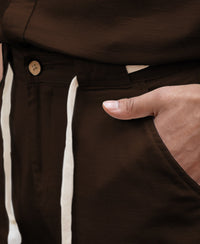 Dark Brown Linen Structured Co-Ord Set