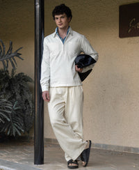 White Structured Zipper Shirt 100% Cotton