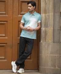 Aqua Blue Sprayed Polo T-Shirt