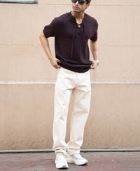 Wine Henley T-Shirt 100% Cotton