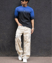 Black Sprayed Structure T-Shirt 100% Cotton