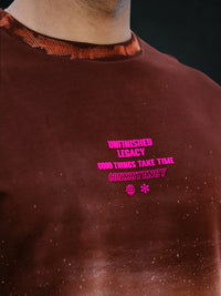 Brown Sprayed Graphic T-Shirt 100% Cotton