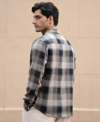 Olive & Black Structured Checks Shirt 100% Cotton