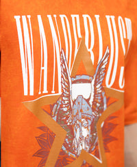 Orange Washed Graphic T-Shirt 100% Cotton