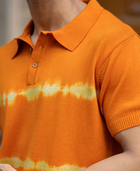 Mustard Tie-Dye Knitted T-Shirt 100% Cotton