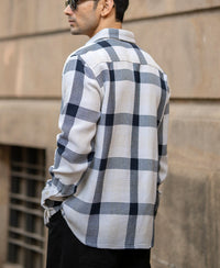 Navy Structure Checked Shirt
