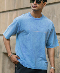 Purple Washed Graphic Half Sleeves T-Shirt 100% Cotton