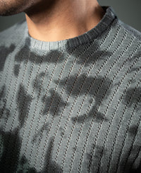 Grey Tie Dye Knit T-Shirt 100% Cotton