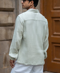 Sage Green Embroidered Shirt 100% Cotton