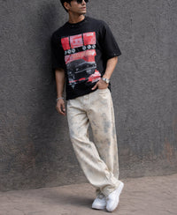 Black Graphic Stud T-Shirt 100% Cotton