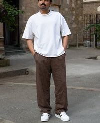 Brown Printed Baggy Fit Trackpant