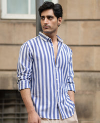 Blue Nautical Stripe Shirt 100% Cotton