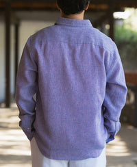 Lavender Linen Blend Structured Shirt