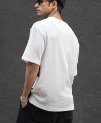 White Panelled Embroidered Tshirt