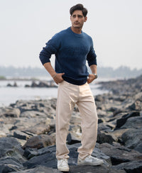 Navy Ombre Jacquard Knit T-Shirt
