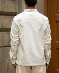 Light Beige Palm Embroidery Shirt