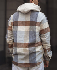 Beige Regular Fit Full Sleeve Shirt With Double Flap Pocket