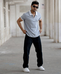Cloud Blue Regular Fit Half Sleeves T-Shirt