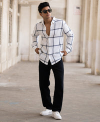 Navy Structure Check Shirt