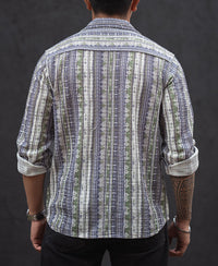 Multicolour Striped Regular Fit Full Sleeves Shirt