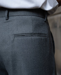 Grey Pleated Baggy Trousers