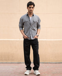 Grey Double Pocket Lightweight Shirt 100% Cotton