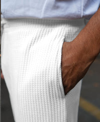 Cream Waffle Baggy Fit Track Pant
