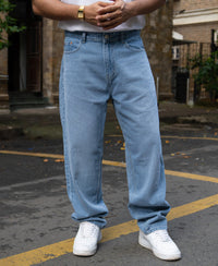 Mid Blue Washed Baggy Jeans