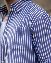 Dark Blue Lightweight Stripe Shirt 100% Cotton