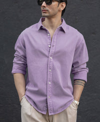 Lavender Overdyed Structured Shirt 100% Cotton