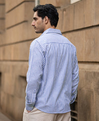 Blue Lightweight Regular Fit Stripe Shirt
