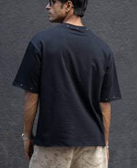 Black Graphic Stud T-Shirt 100% Cotton