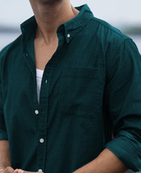 Dark Teal Corduroy Buttondown Shirt 100% Cotton