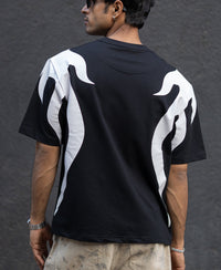 Black Graphic Oversized T-Shirt 100% Cotton