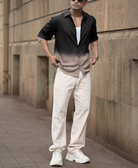 Brown Ombre Satin Shirt