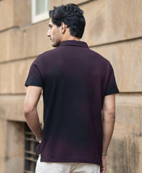 Wine Sprayed Structure T-Shirt