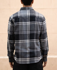 Grey & Black Macro Checks Shirt 100% Cotton
