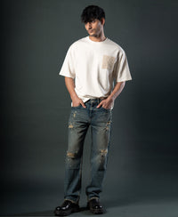 Off White Crochet Patch T-Shirt 100% Cotton