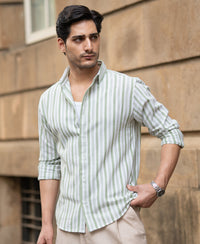 Mint Structured Stripe Shirt