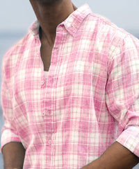 Pink Light Weight Ombre Checks Shirt 100% Cotton