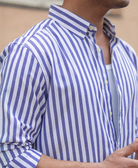 Blue Lightweight Stripe Shirt