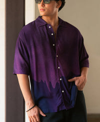 Purple Abstract Print Shirt