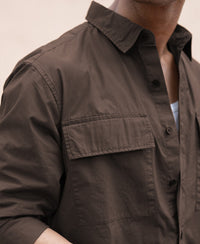 Dark Brown Double Pocket Lightweight Shirt 100% Cotton