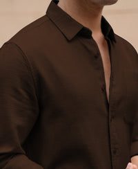 Dark Brown Linen Structured Co-Ord Set