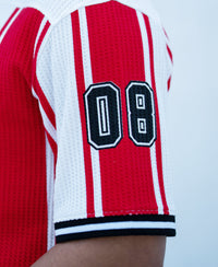 Red Printed Stripe Graphic T-Shirt